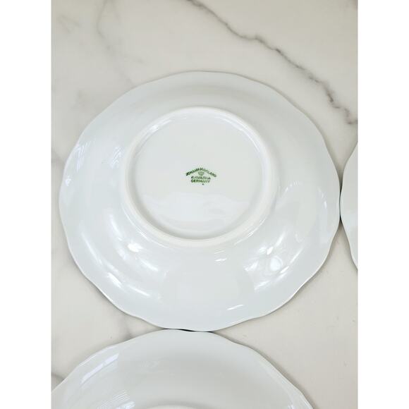 Johann Haviland Floral Splendor Saucers 6 1/4" Silver Trim 80s Germany x4 Vtg - Picture 12 of 16